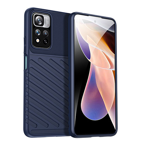 Funda Silicona Carcasa Goma Twill MF1 para Xiaomi Redmi Note 11 Pro+ Plus 5G Azul