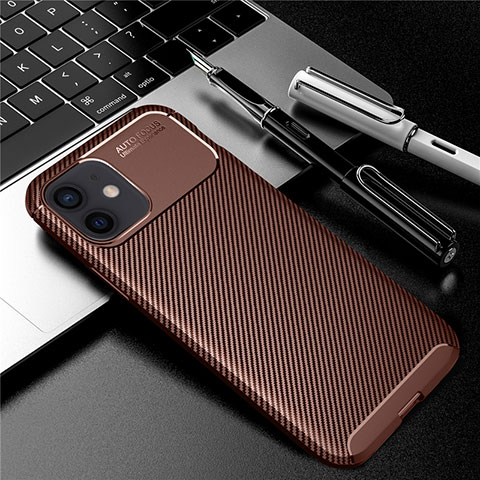 Funda Silicona Carcasa Goma Twill para Apple iPhone 12 Marron