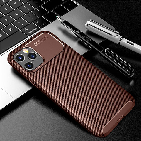 Funda Silicona Carcasa Goma Twill para Apple iPhone 12 Max Marron