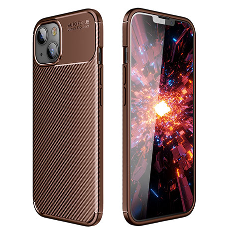 Funda Silicona Carcasa Goma Twill para Apple iPhone 13 Mini Marron