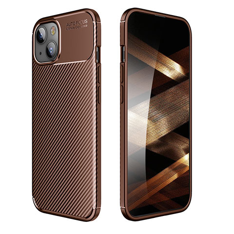 Funda Silicona Carcasa Goma Twill para Apple iPhone 15 Marron