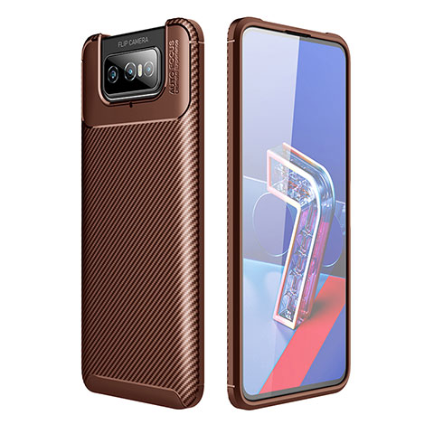 Funda Silicona Carcasa Goma Twill para Asus Zenfone 7 Pro ZS671KS Marron