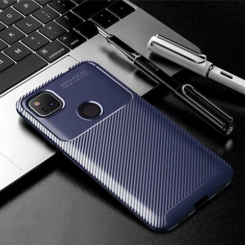 Funda Silicona Carcasa Goma Twill para Google Pixel 4a Azul