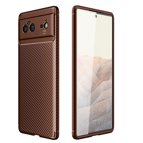 Funda Silicona Carcasa Goma Twill para Google Pixel 6 5G Marron