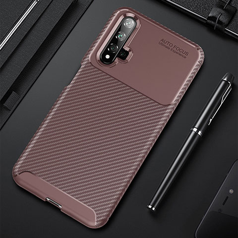 Funda Silicona Carcasa Goma Twill para Huawei Honor 20S Marron