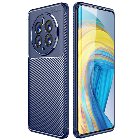 Funda Silicona Carcasa Goma Twill para Huawei Mate 50 Pro Azul