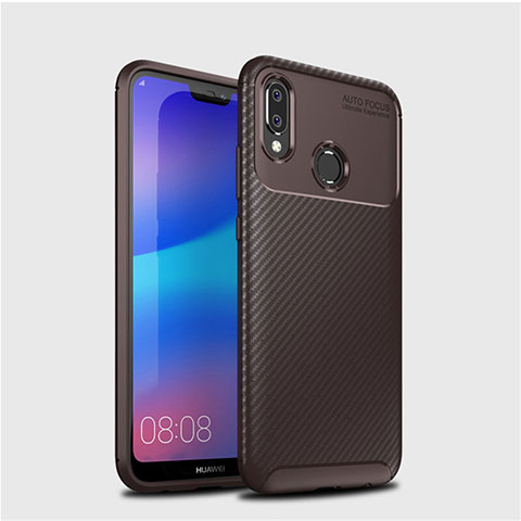 Funda Silicona Carcasa Goma Twill para Huawei Nova 3e Marron