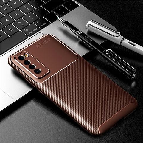 Funda Silicona Carcasa Goma Twill para Huawei Nova 7 5G Marron