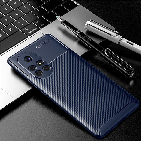 Funda Silicona Carcasa Goma Twill para Huawei Nova 8 Pro 5G Azul