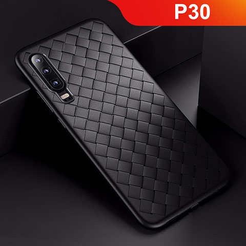 Funda Silicona Carcasa Goma Twill para Huawei P30 Negro