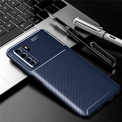 Funda Silicona Carcasa Goma Twill para Huawei P40 Lite 5G Azul