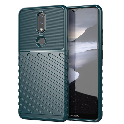 Funda Silicona Carcasa Goma Twill para Nokia 2.4 Verde