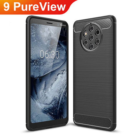 Funda Silicona Carcasa Goma Twill para Nokia 9 PureView Negro