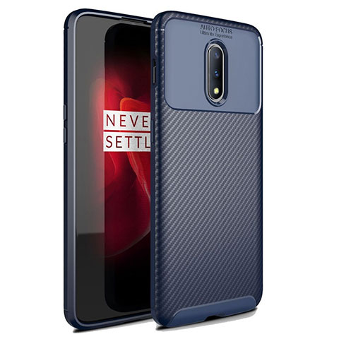 Funda Silicona Carcasa Goma Twill para OnePlus 7 Azul