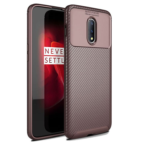 Funda Silicona Carcasa Goma Twill para OnePlus 7 Marron