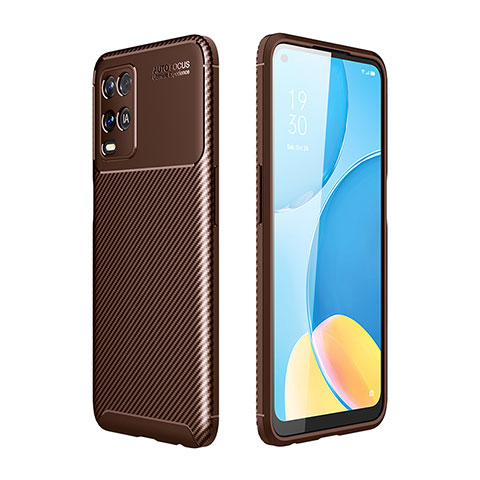 Funda Silicona Carcasa Goma Twill para Oppo A54 4G Marron