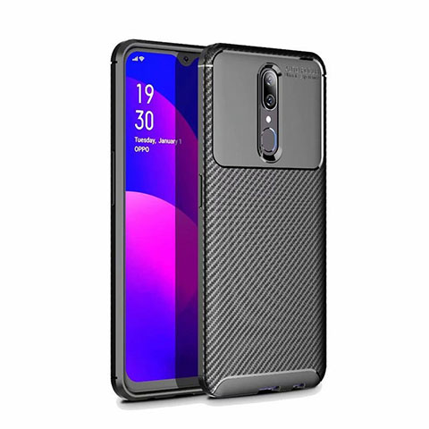 Funda Silicona Carcasa Goma Twill para Oppo A9 Negro