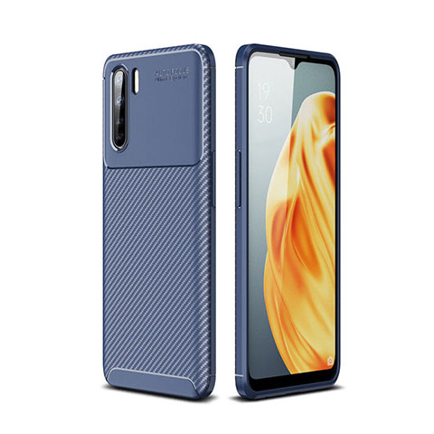 Funda Silicona Carcasa Goma Twill para Oppo A91 Azul