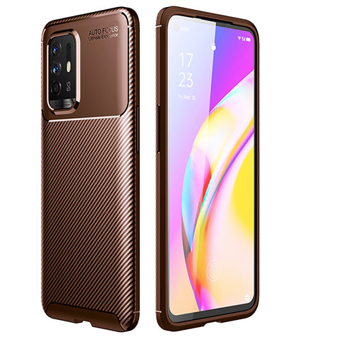 Funda Silicona Carcasa Goma Twill para Oppo A95 5G Marron