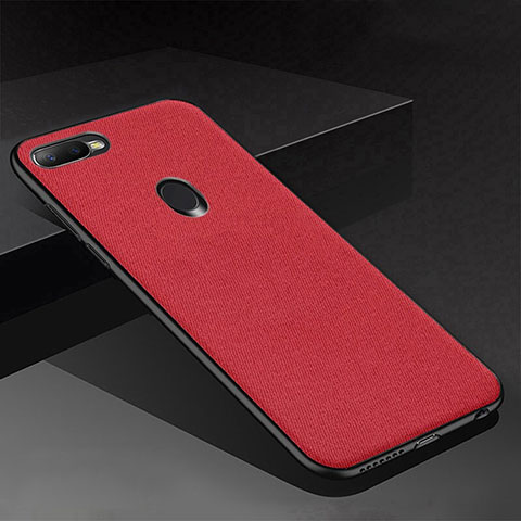 Funda Silicona Carcasa Goma Twill para Oppo AX7 Rojo