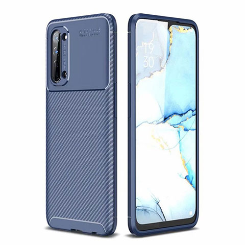 Funda Silicona Carcasa Goma Twill para Oppo F15 Azul