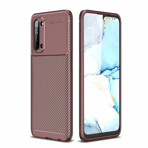 Funda Silicona Carcasa Goma Twill para Oppo F15 Marron