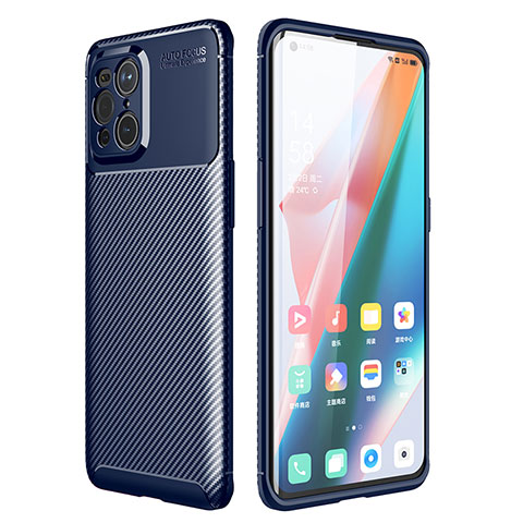 Funda Silicona Carcasa Goma Twill para Oppo Find X3 Pro 5G Azul