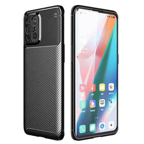 Funda Silicona Carcasa Goma Twill para Oppo Find X3 Pro 5G Negro