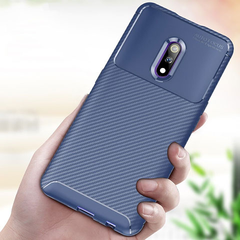 Funda Silicona Carcasa Goma Twill para Oppo K3 Azul