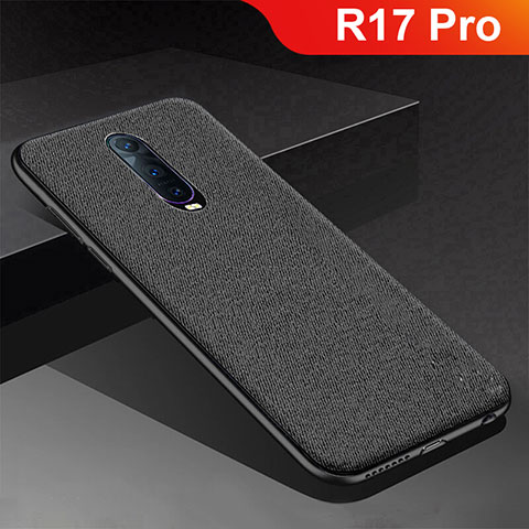 Funda Silicona Carcasa Goma Twill para Oppo R17 Pro Negro