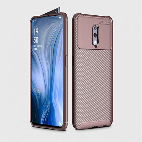 Funda Silicona Carcasa Goma Twill para Oppo Reno Marron