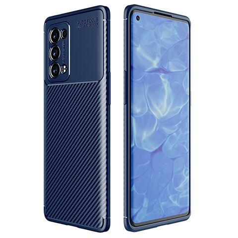 Funda Silicona Carcasa Goma Twill para Oppo Reno6 Pro 5G Azul