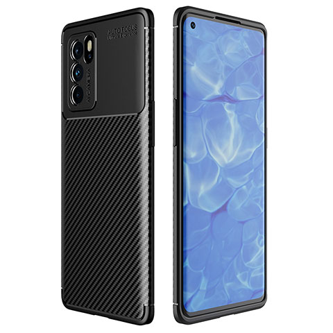 Funda Silicona Carcasa Goma Twill para Oppo Reno6 Pro 5G India Negro