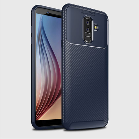 Funda Silicona Carcasa Goma Twill para Samsung Galaxy A6 Plus Azul