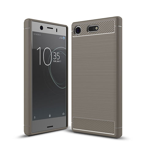 Funda Silicona Carcasa Goma Twill para Sony Xperia XZ1 Compact Gris