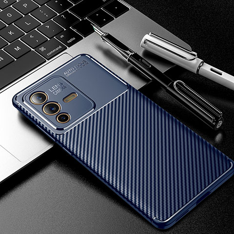 Funda Silicona Carcasa Goma Twill para Vivo V23 Pro 5G Azul