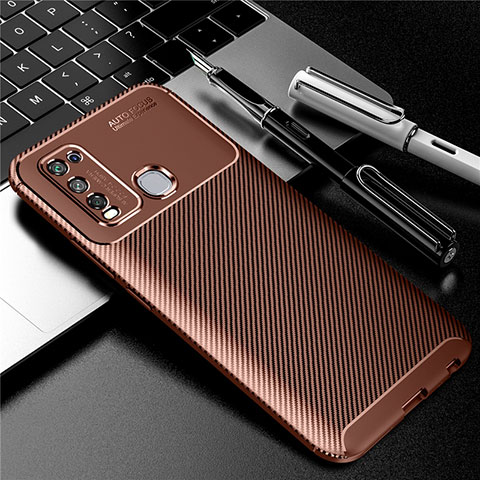 Funda Silicona Carcasa Goma Twill para Vivo Y50 Marron