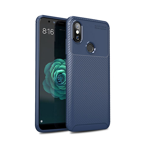 Funda Silicona Carcasa Goma Twill para Xiaomi Mi A2 Azul