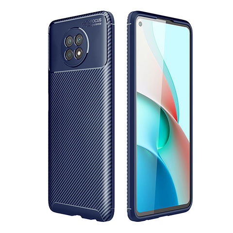 Funda Silicona Carcasa Goma Twill para Xiaomi Redmi Note 9 5G Azul