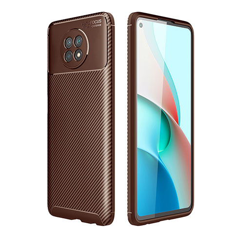 Funda Silicona Carcasa Goma Twill para Xiaomi Redmi Note 9 5G Marron