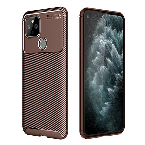 Funda Silicona Carcasa Goma Twill QK1 para Google Pixel 5 Marron