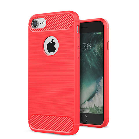 Funda Silicona Carcasa Goma Twill S01 para Apple iPhone 7 Rojo