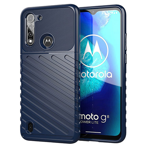 Funda Silicona Carcasa Goma Twill S01 para Motorola Moto G8 Power Lite Azul