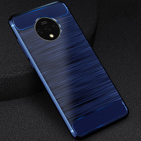 Funda Silicona Carcasa Goma Twill S01 para OnePlus 7T Azul