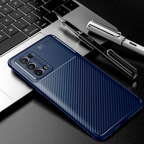 Funda Silicona Carcasa Goma Twill S01 para Oppo Reno6 Pro+ Plus 5G Azul