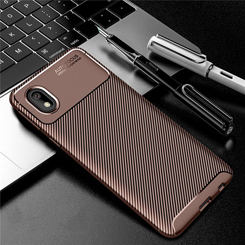 Funda Silicona Carcasa Goma Twill S01 para Samsung Galaxy A01 Core Marron