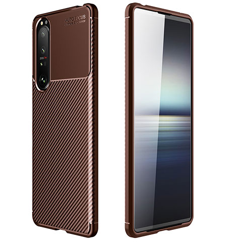 Funda Silicona Carcasa Goma Twill S01 para Sony Xperia 1 III Marron