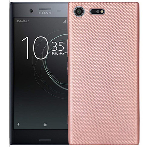 Funda Silicona Carcasa Goma Twill S01 para Sony Xperia XZ1 Compact Oro Rosa