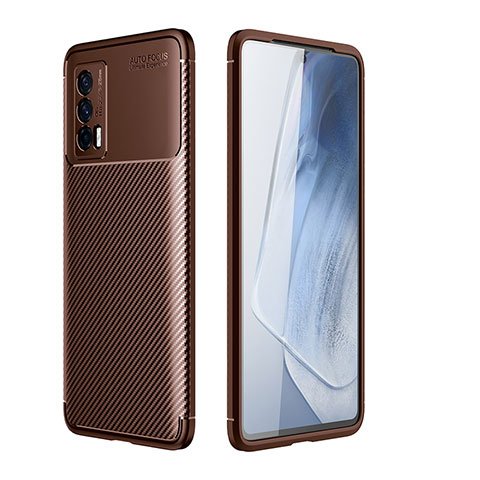 Funda Silicona Carcasa Goma Twill S01 para Vivo iQOO 7 India 5G Marron