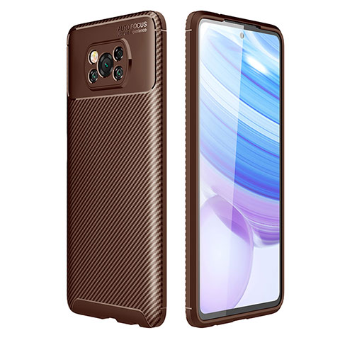 Funda Silicona Carcasa Goma Twill S01 para Xiaomi Poco X3 NFC Marron